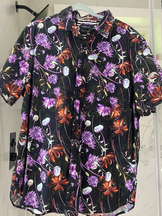 Denim & Flower Other - Denim & flower floral purple brown black collared short sleeve button up xl